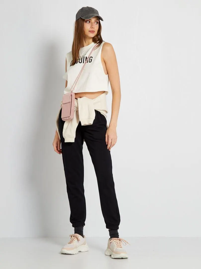 Joggers in tessuto felpato - Nero