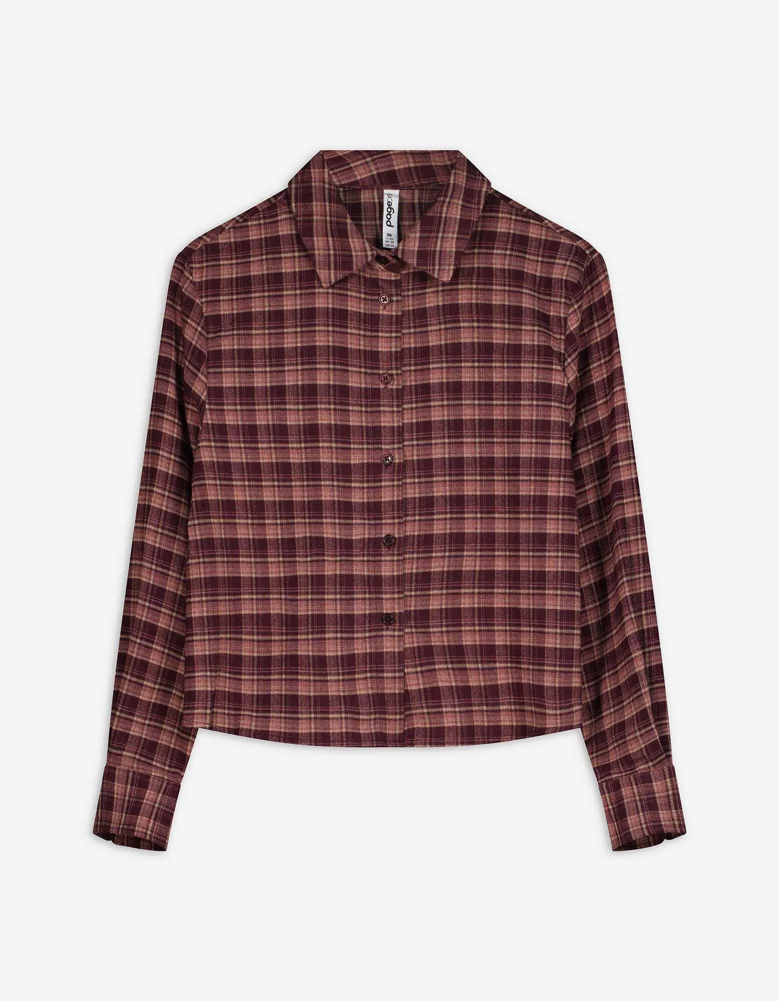 Blusa - Motivo a quadri - rosso scuro