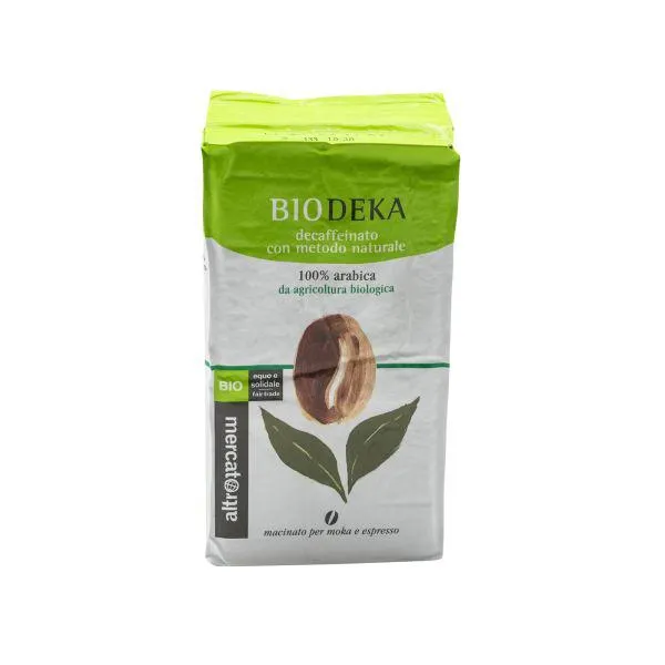 Caffe` 100% Arabica Decaffeinato Macinato altromercato 250 G