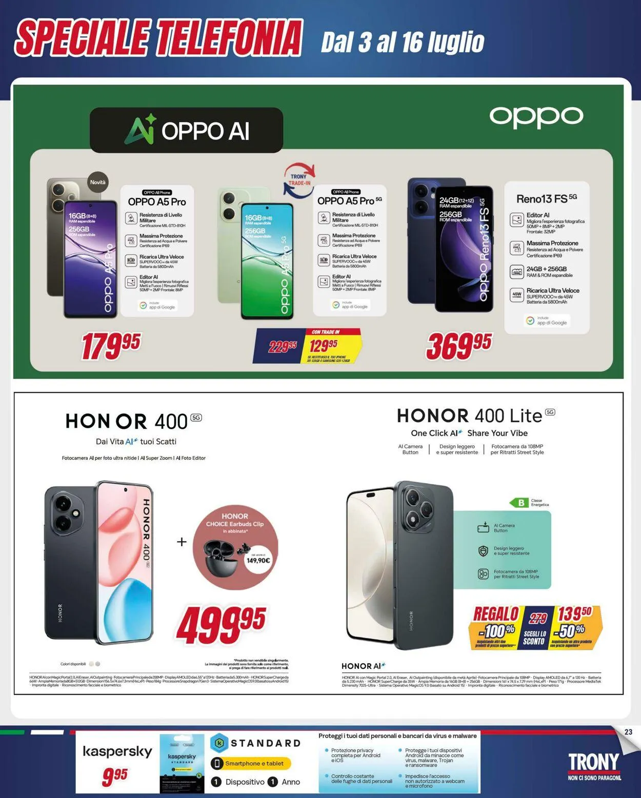 Trony - Palermo Volantino attuale da 3 luglio a 30 luglio di 2025 - Pagina del volantino 23