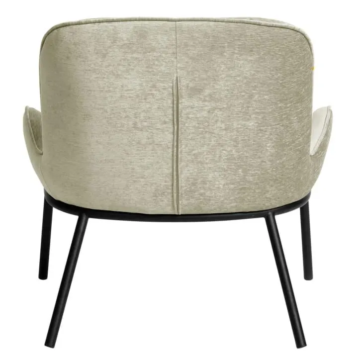 Alvin - Poltrona in lino e metallo nero