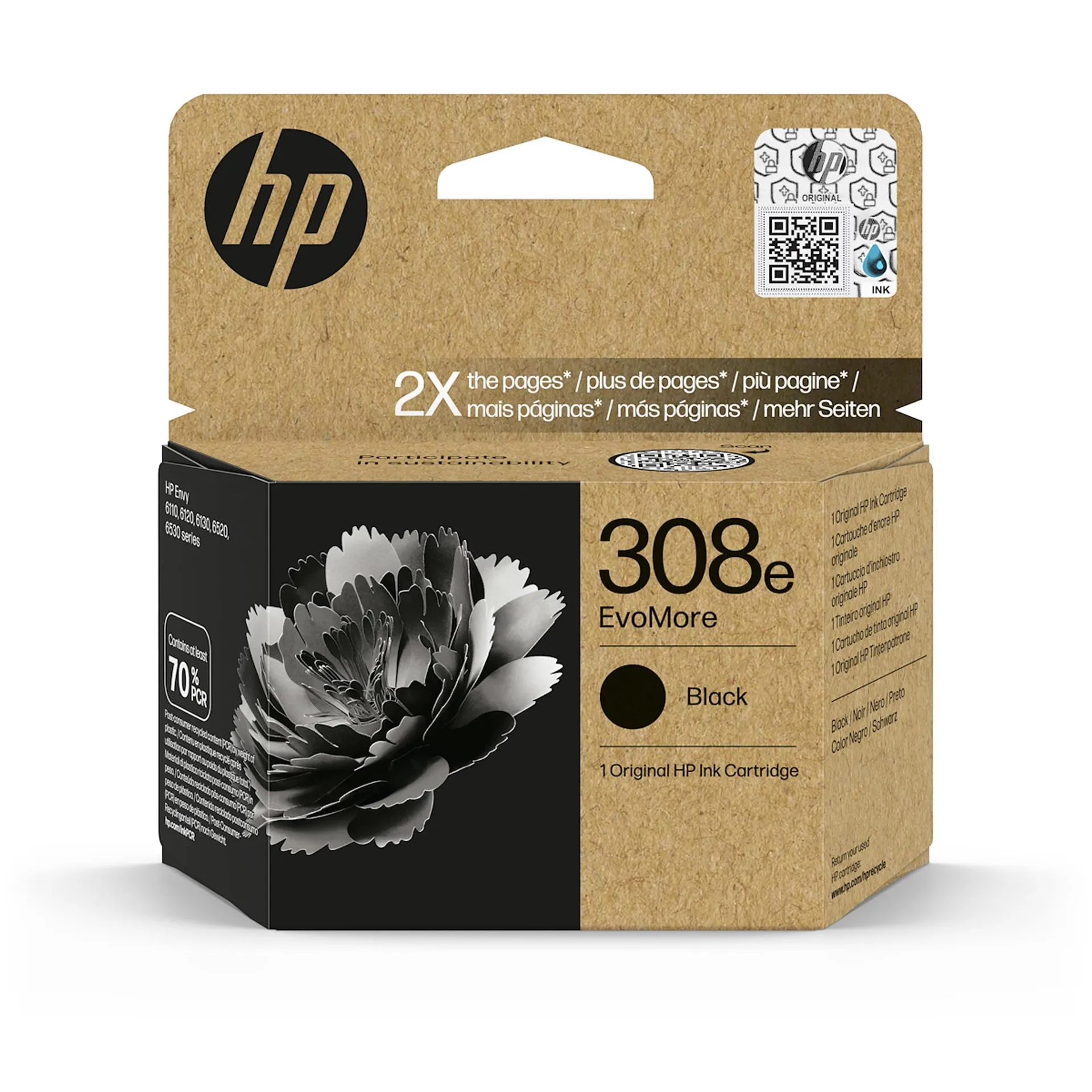 HP - Cartuccia di inchiostro nero originale HP EvoMore 308e