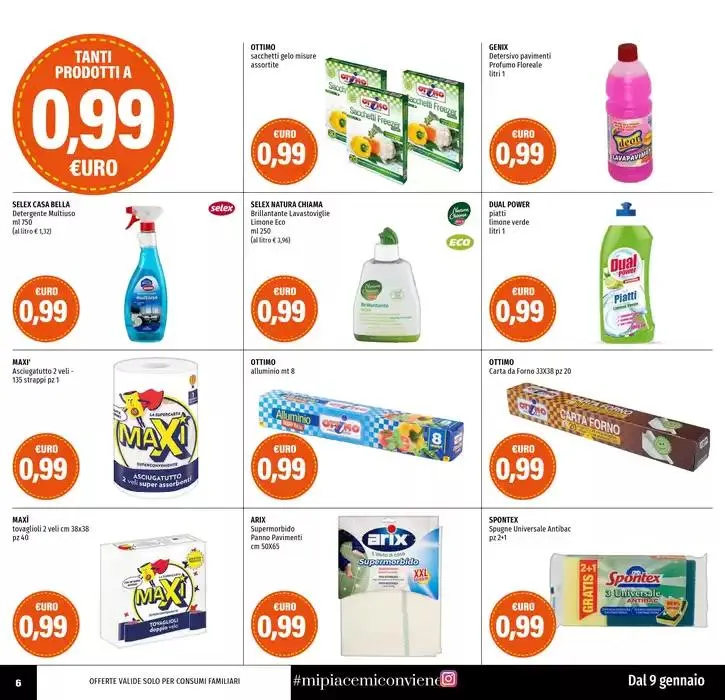Tanti prodotti a 0.99 da 9 gennaio a 22 gennaio di 2025 - Pagina del volantino 6