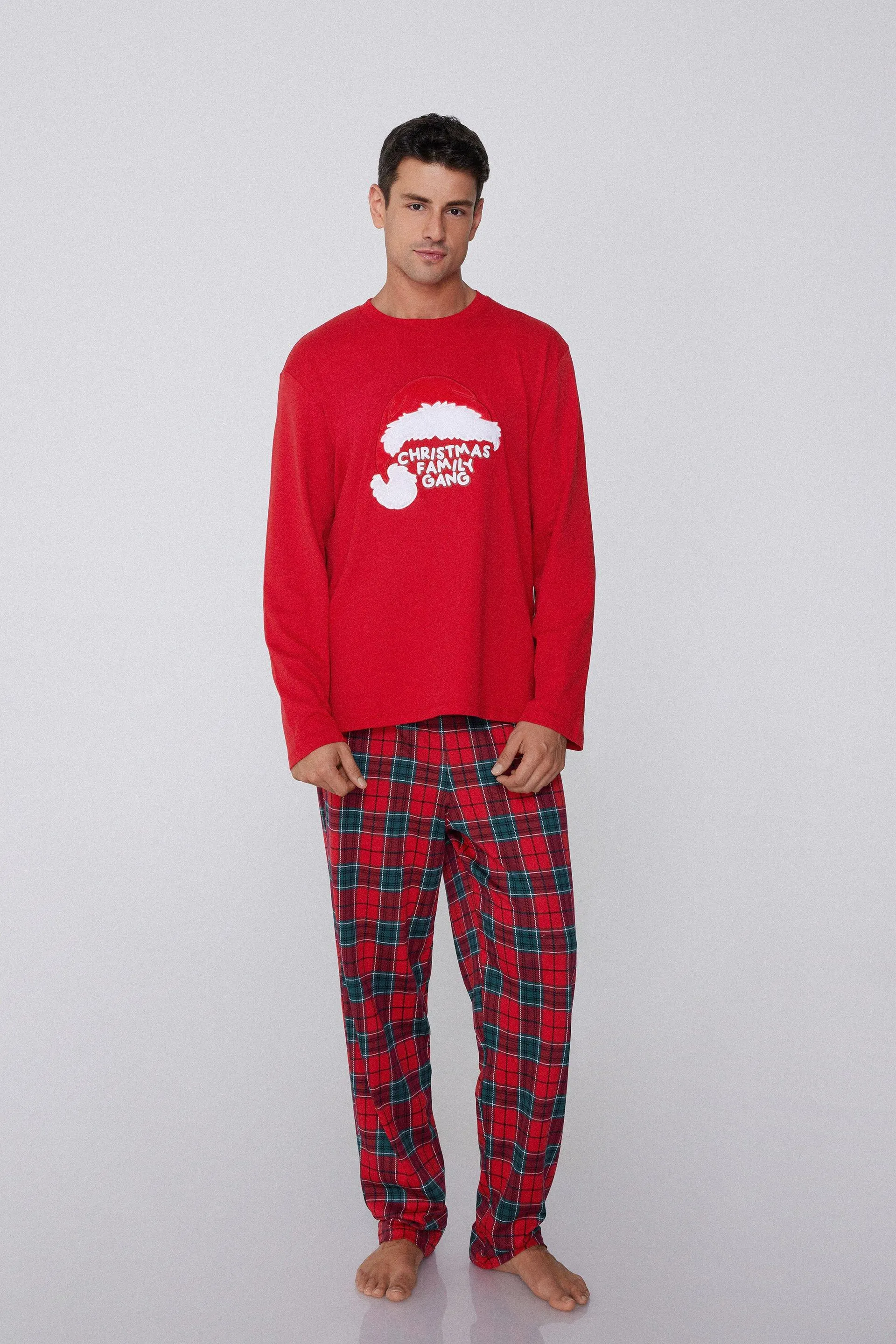 Pigiama Lungo Cotone Pesante Patch Family Gang