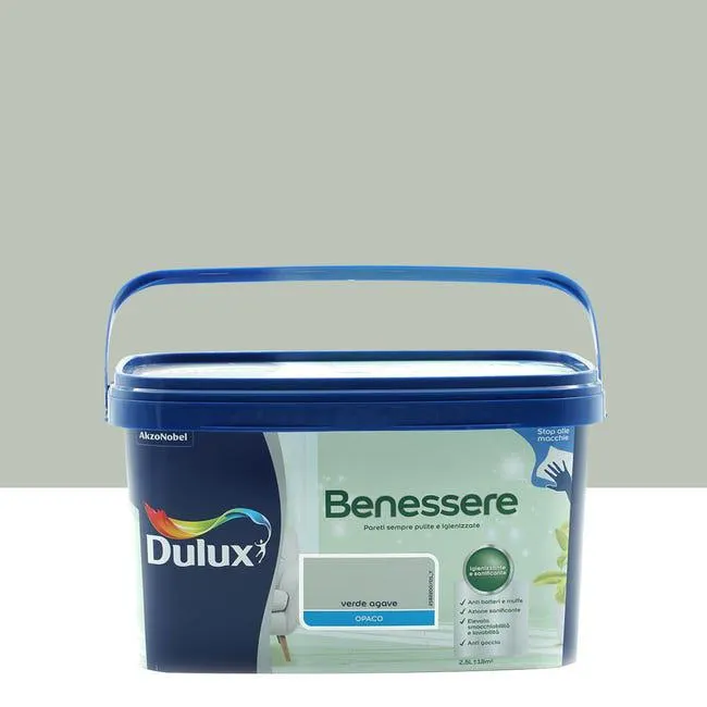 Pittura per interni smacchiabile, antimuffa, DULUX verde agave opaco, 2.5 L Vedi i dettagli del prodotto