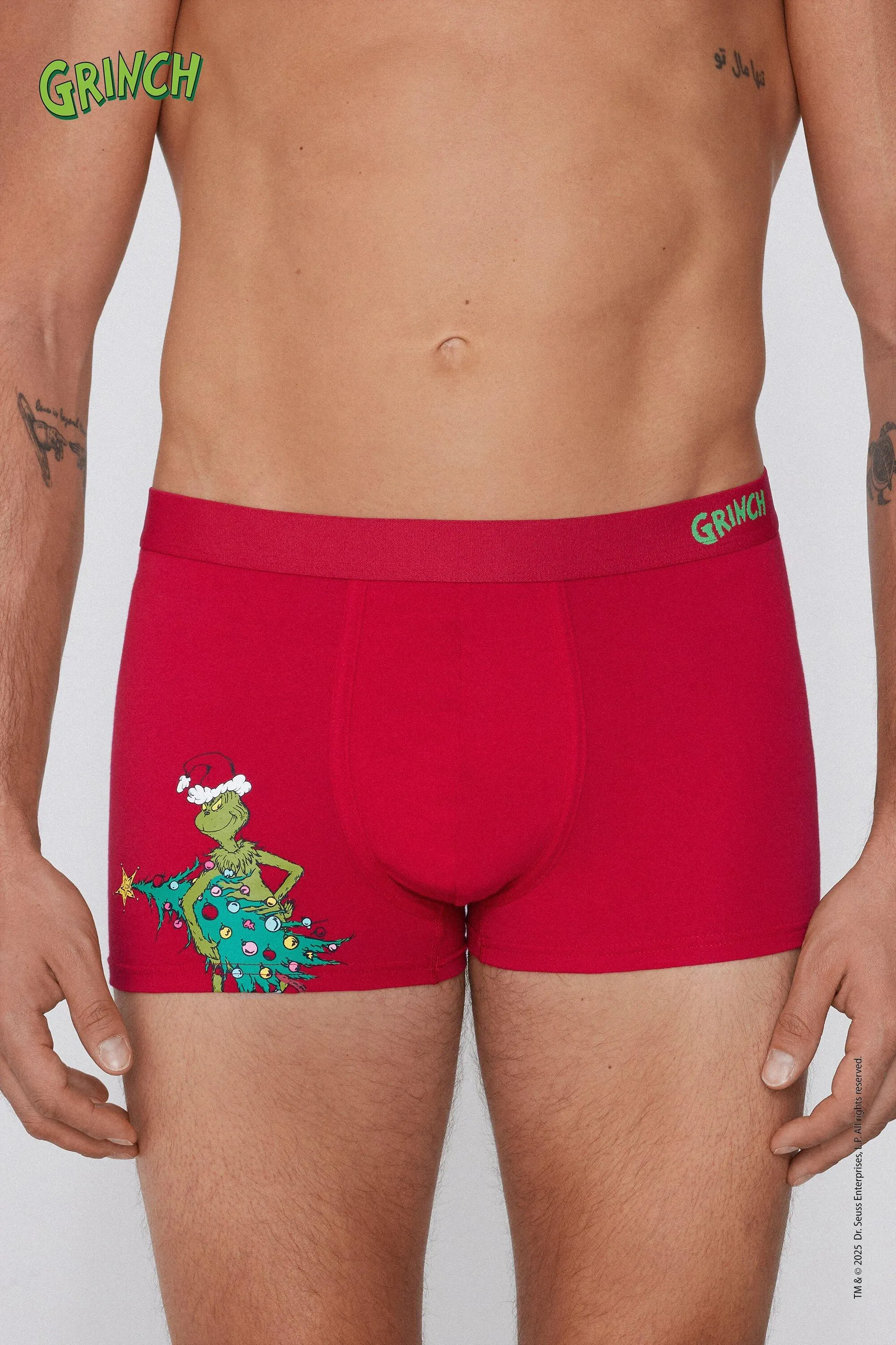 Boxer in Cotone Elasticizzato Stampa Grinch