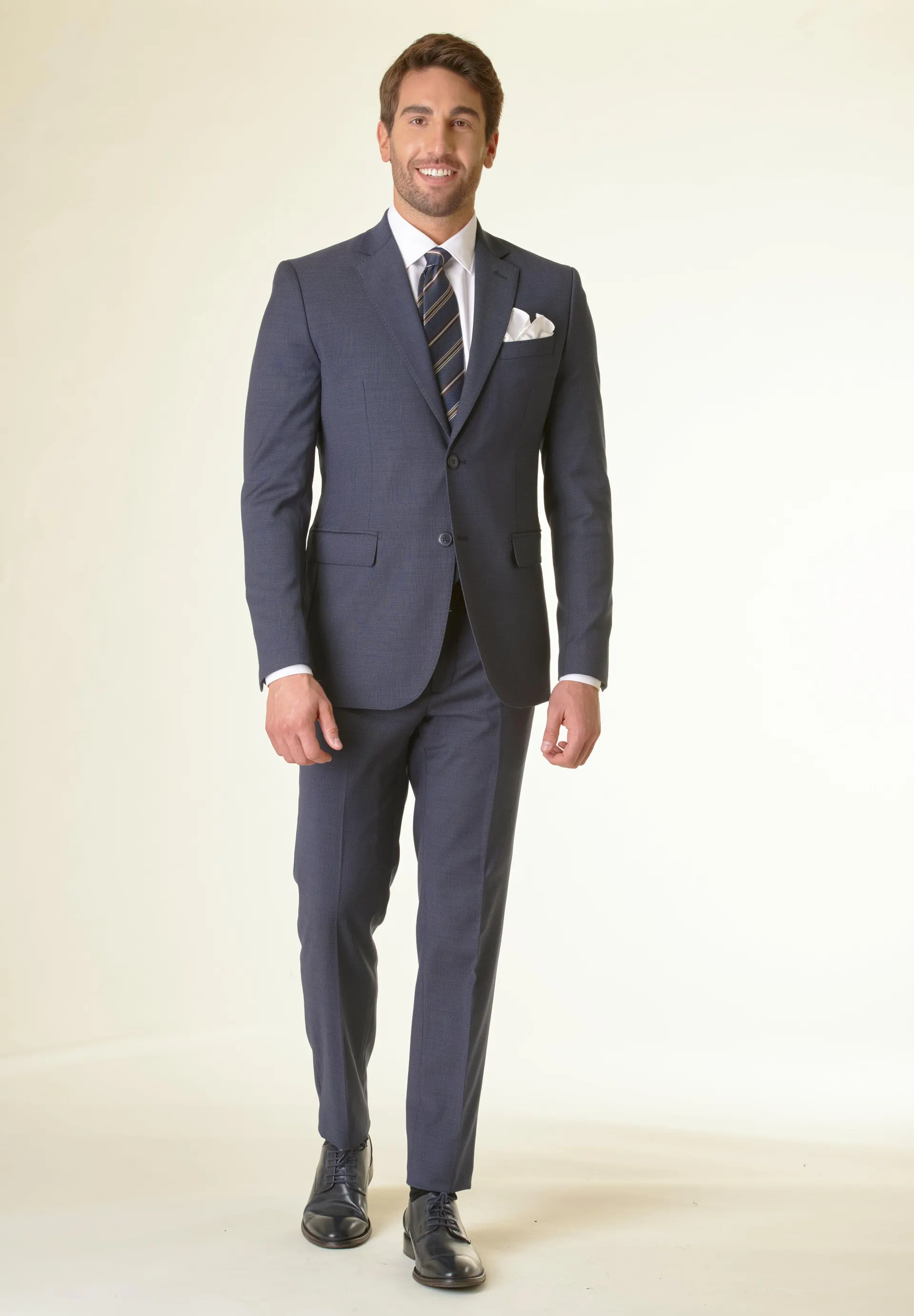 Abito blu microarmatura custom fit