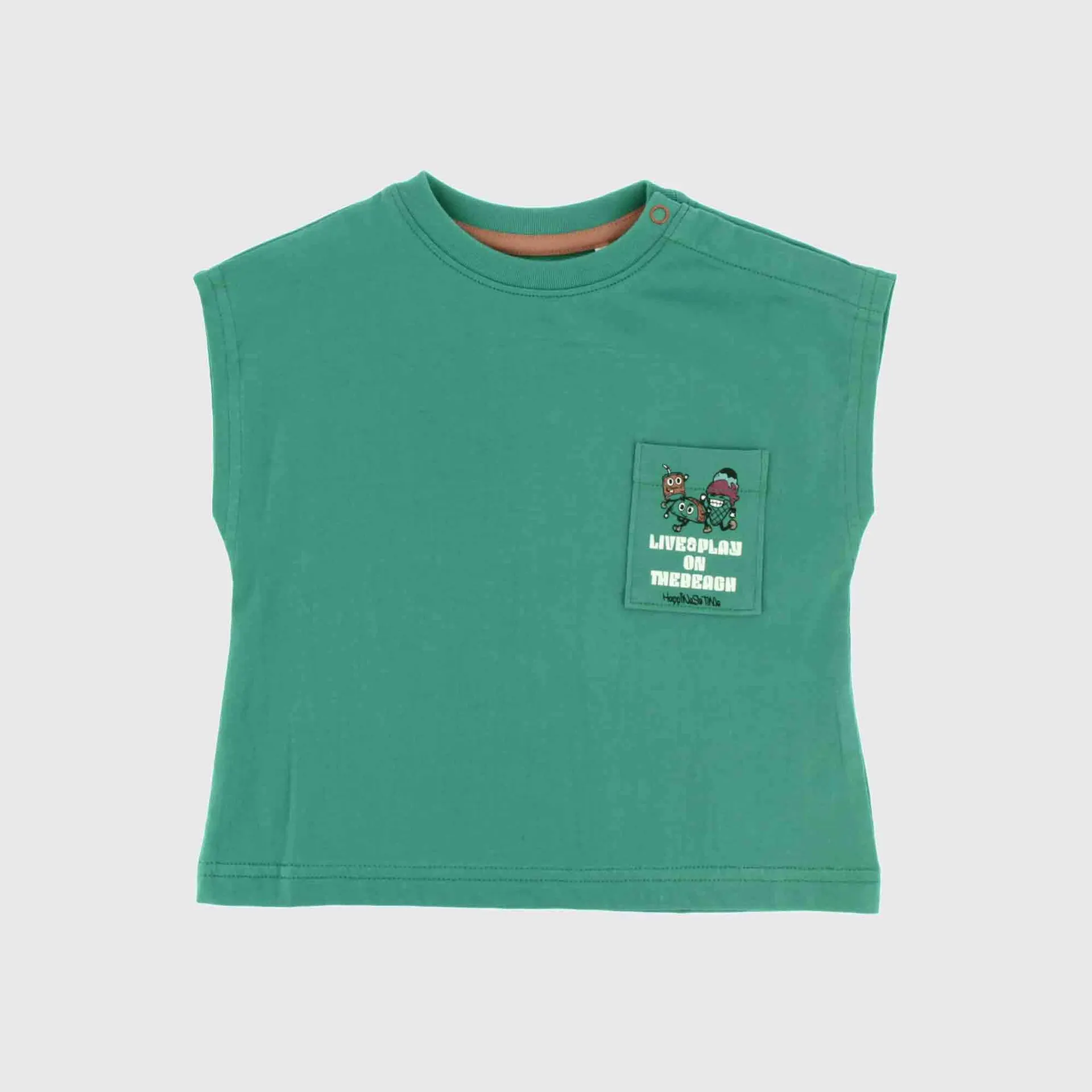 Canotta oversize in jersey da Bambino, VERDE