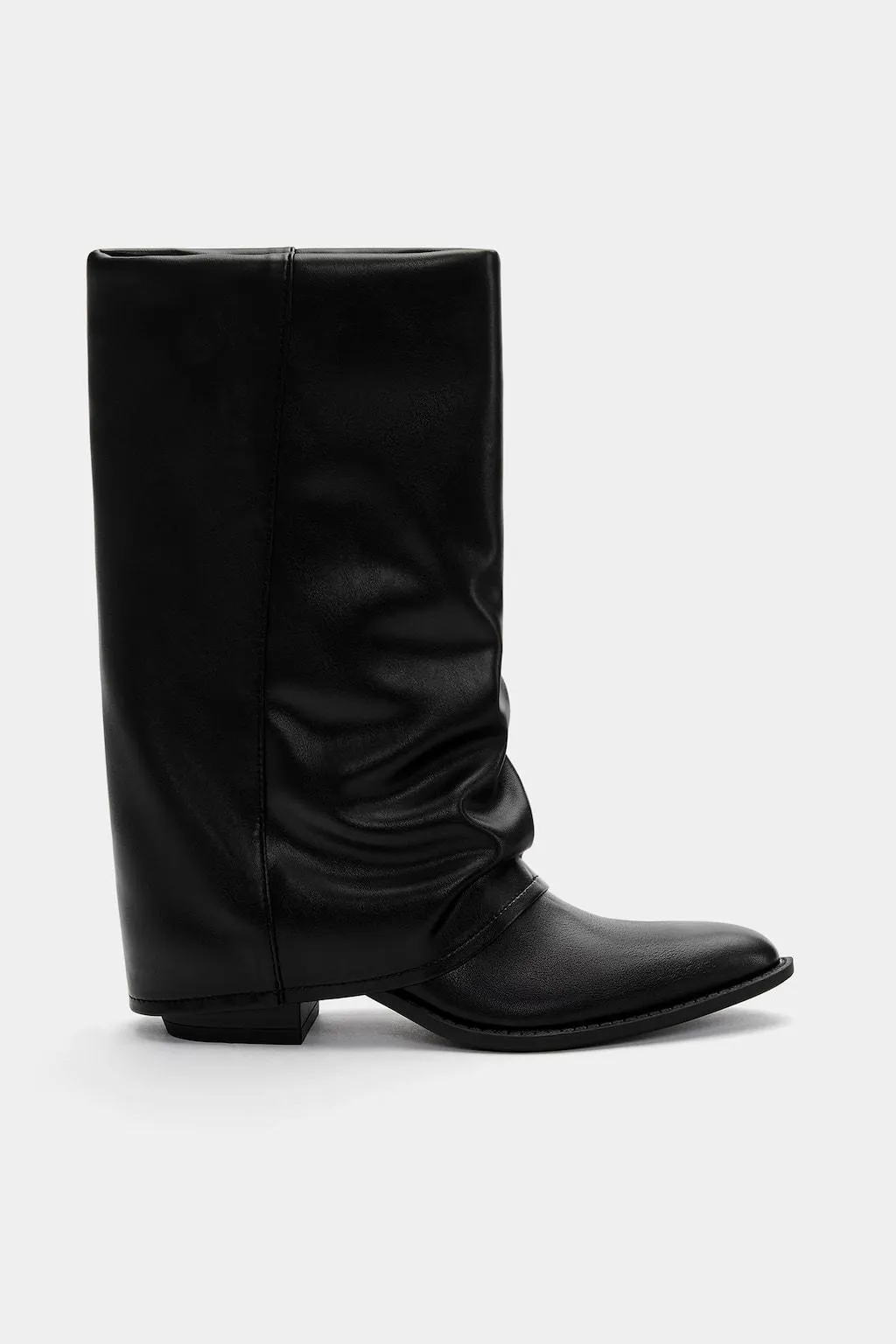 ANKLE BOOTS WITH CRINKLE-EFFECT GAITERS