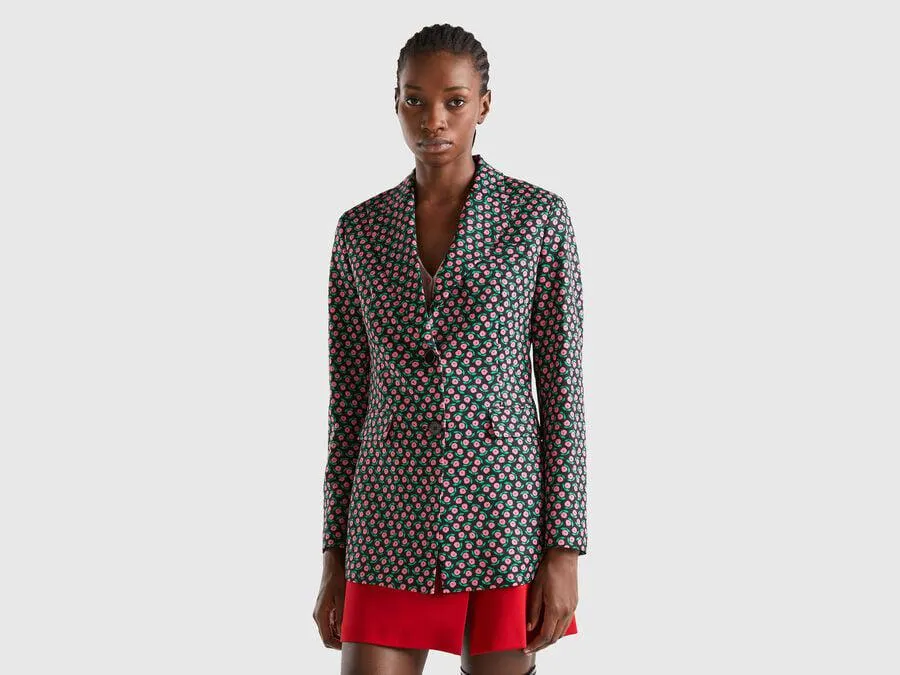 Giacca con stampa fiori