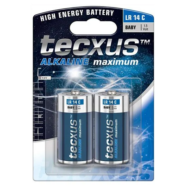 Blister 2 batterie al manganese alcalino LR14 C