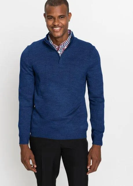 Maglione con zip e camicia (set 2 pezzi)