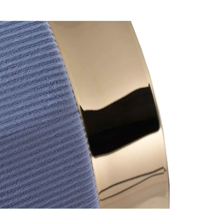 Flu - Pouf da camera in velluto a coste grigio con base oro 36x40 cm