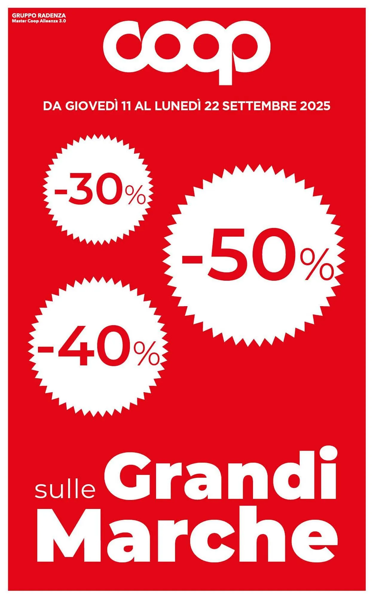Volantino Coop Radenza da 11 settembre a 22 settembre di 2025 - Pagina del volantino 1