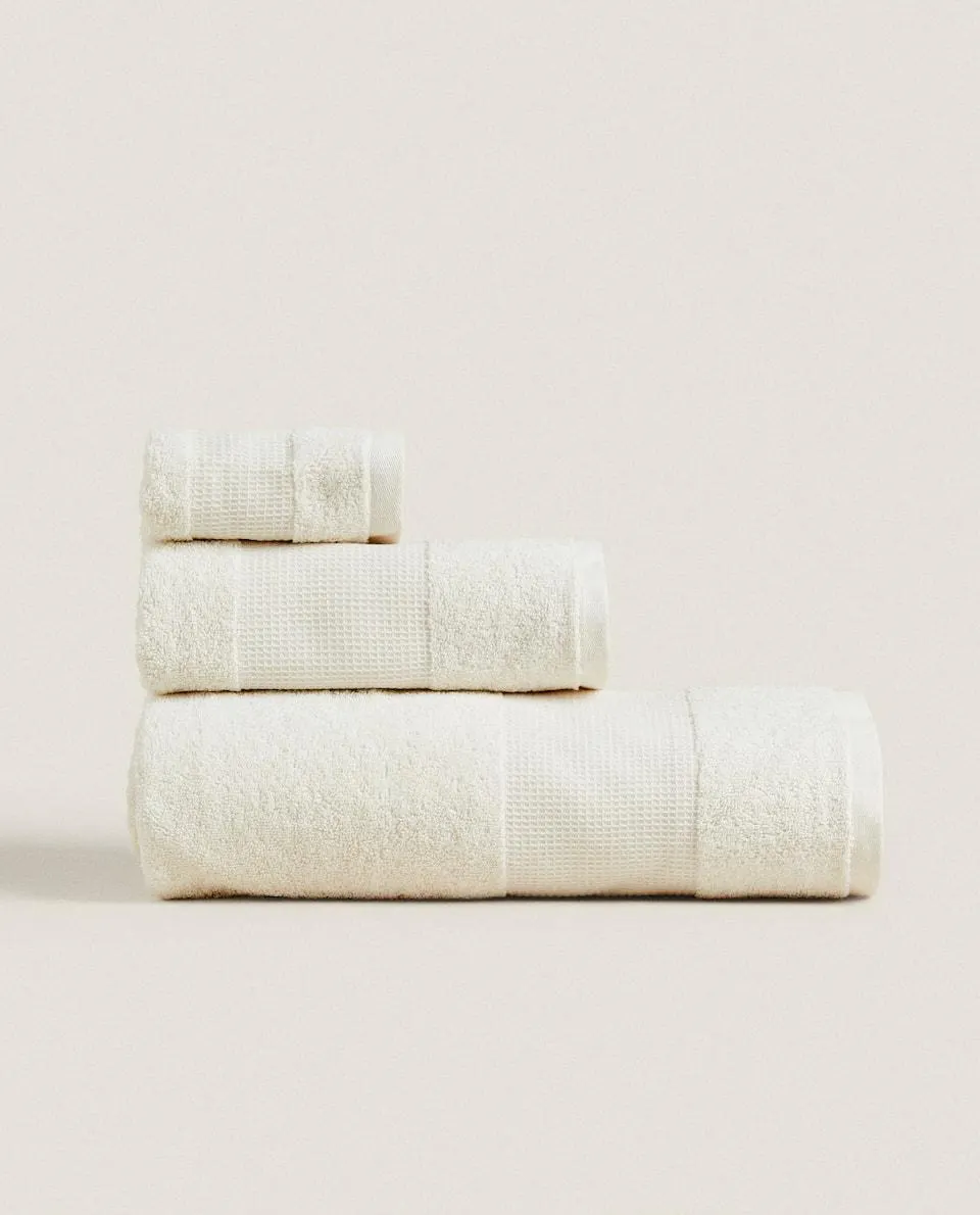 ASCIUGAMANO COTONE WAFFLE BORDURA