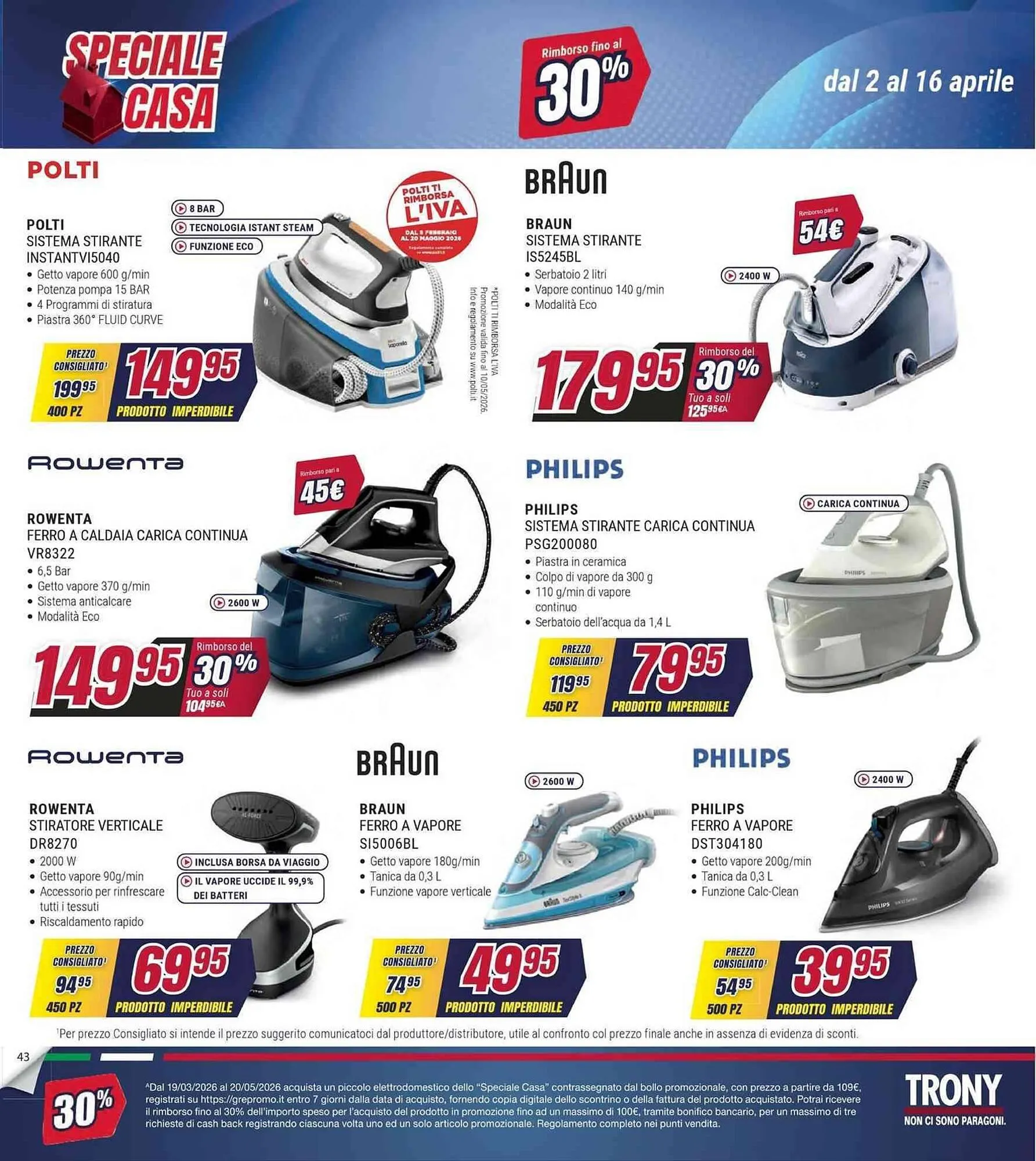 Volantino Trony da 2 aprile a 16 aprile di 2026 - Pagina del volantino 43