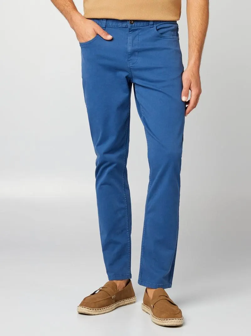 Pantaloni chino slim 5 tasche - L32 - BLU