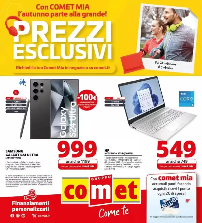 Prezzi esclusivi da Comet! da 26 settembre a 9 ottobre di 2024 - Pagina del volantino 1