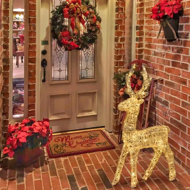 Renna luminosa 200 lampadine led bianco caldo L 1.2 m x H 95 cm