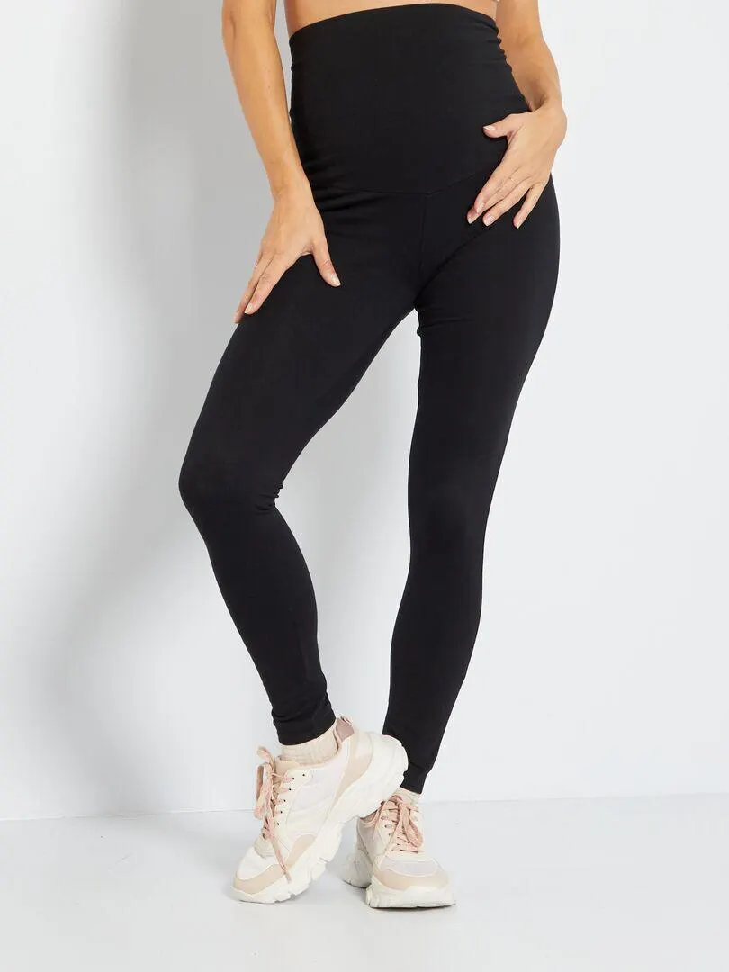 Leggings premaman in maglia elasticizzata eco-sostenibili - nero