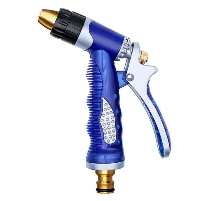 Pistola a spruzzo ad alta pressione con ugello in ottone adatta per prato, giardino, autolavaggio, testa della pistola ad acqua blu