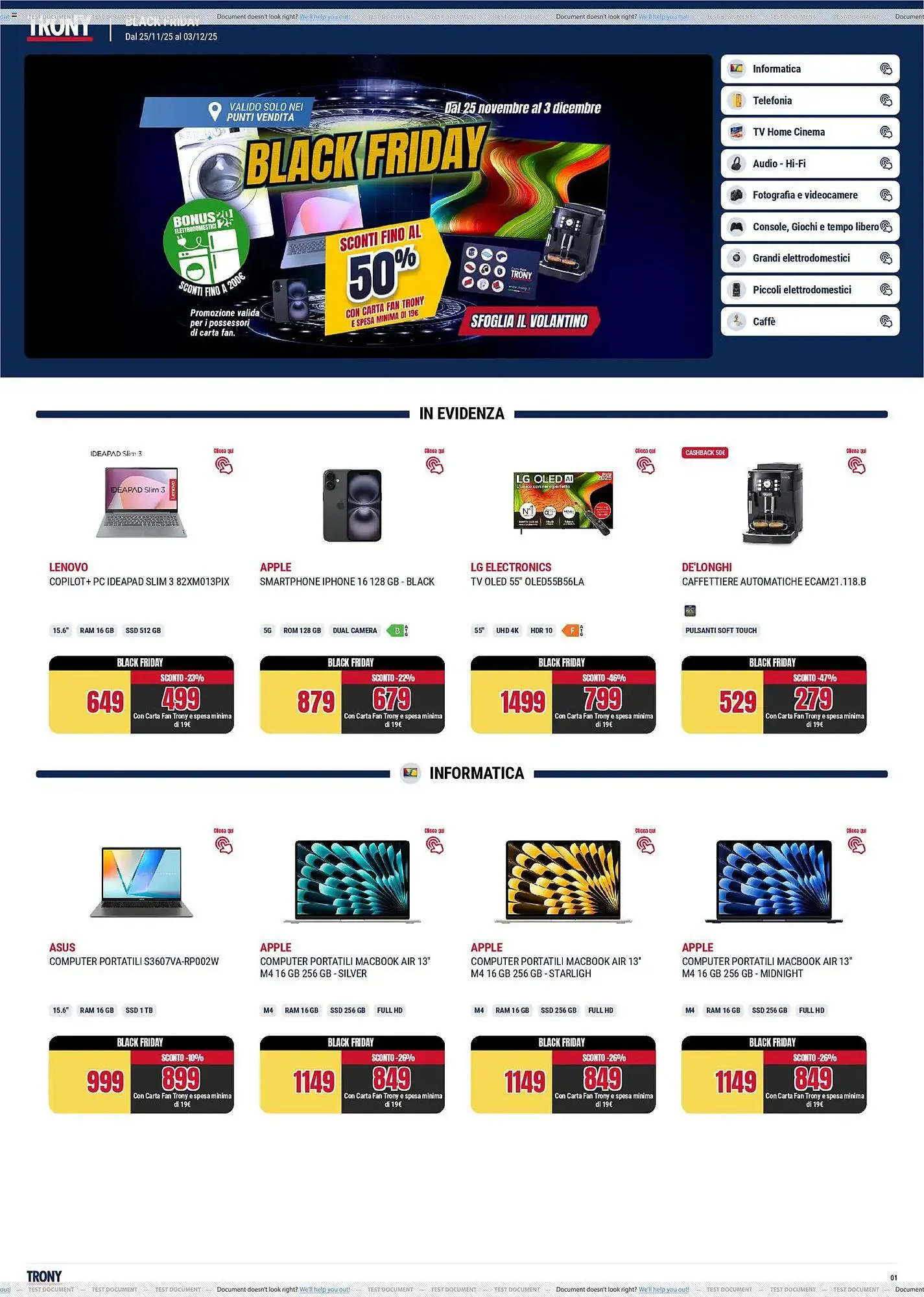 Volantino Trony da 25 novembre a 3 dicembre di 2025 - Pagina del volantino 1