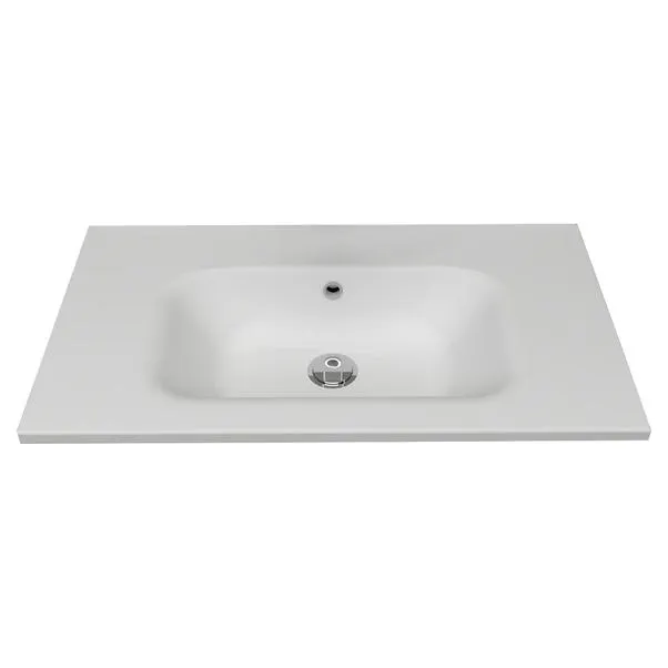 Lavabo incasso venus fashion una vasca in mineralmarmo bianco 81x2x46 cm (lxhxp)