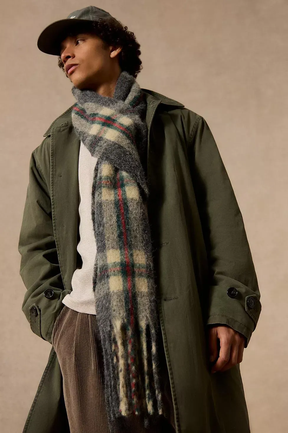 Sciarpa a Quadri Loom Rossa e Turchese