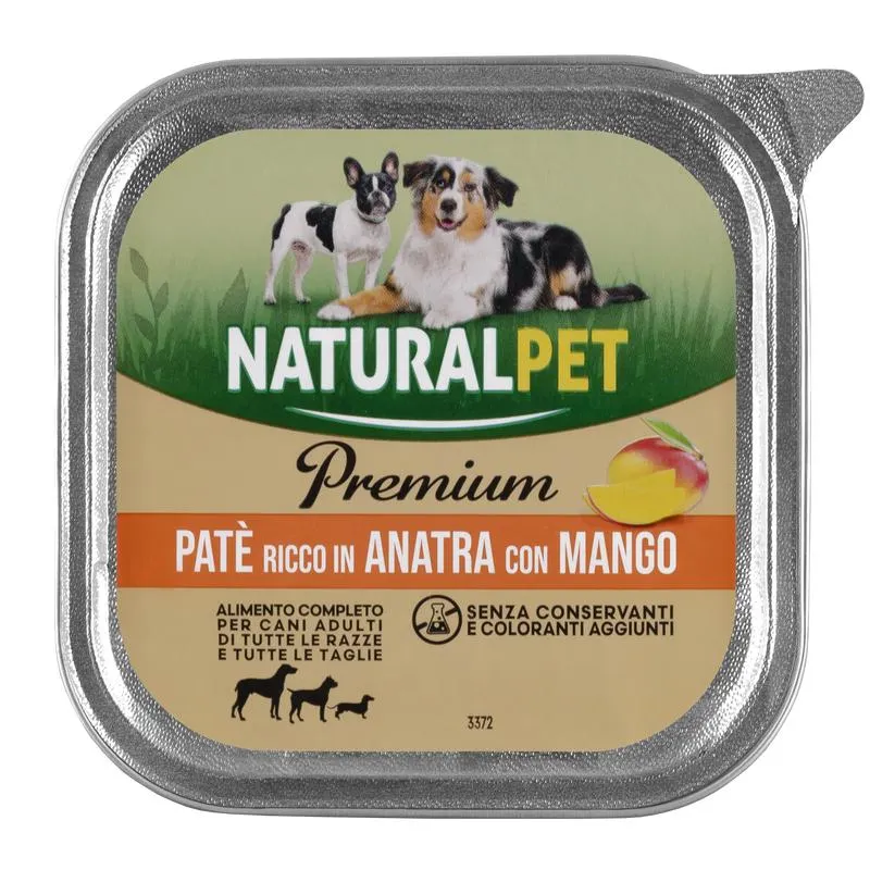 Naturalpet Premium Dog Adult Paté ricco in Anatra con mango 150gr