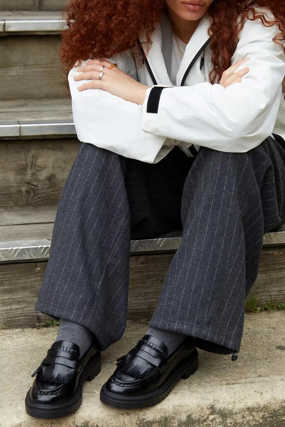 Mocassini in Pelle Nera con Frange UO