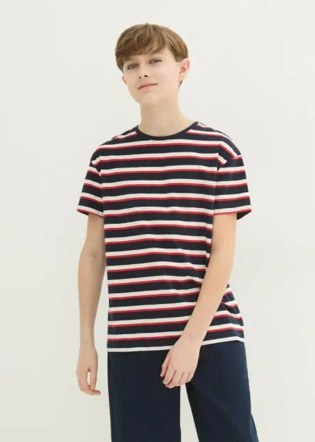 T-shirt a righe in cotone biologico (pacco da 2)