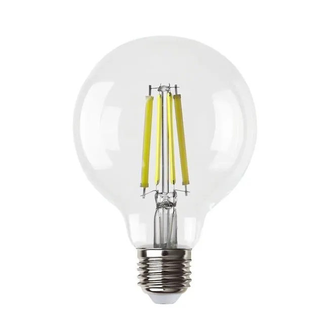Lampadina LED filamento, E27 sferico, trasparente, 5W= 1055 LM (equiv 75 W), classe energetica A, LEXMAN