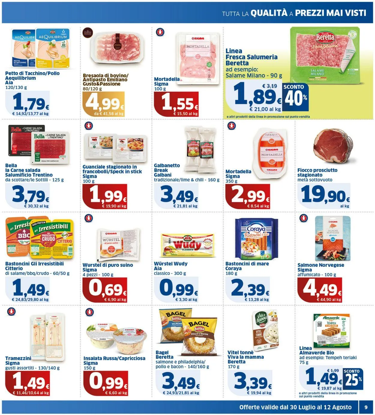 Sigma - Bologna Volantino attuale da 30 luglio a 12 agosto di 2025 - Pagina del volantino 9