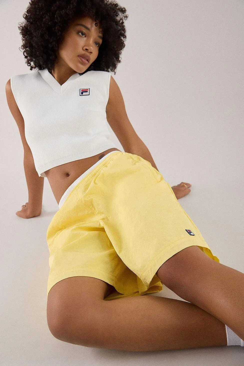 Pantaloncini Gialli Stropicciati FILA x HAILEY