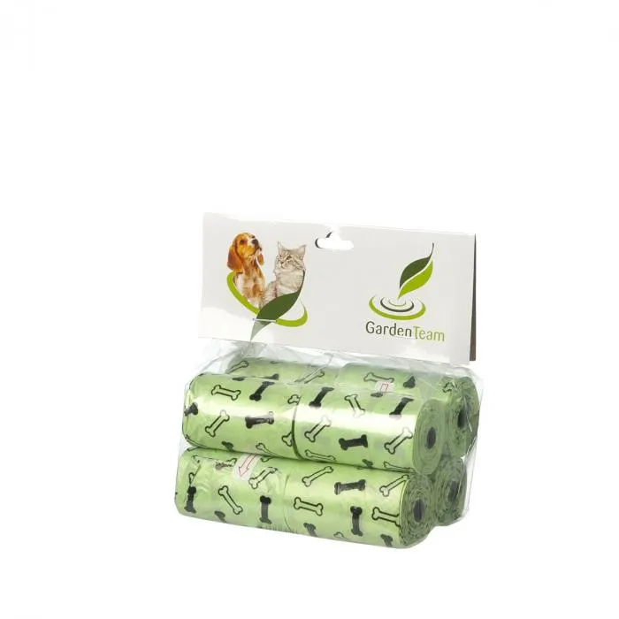 Sacchettini igienici ecologici verdi 8 rotoli