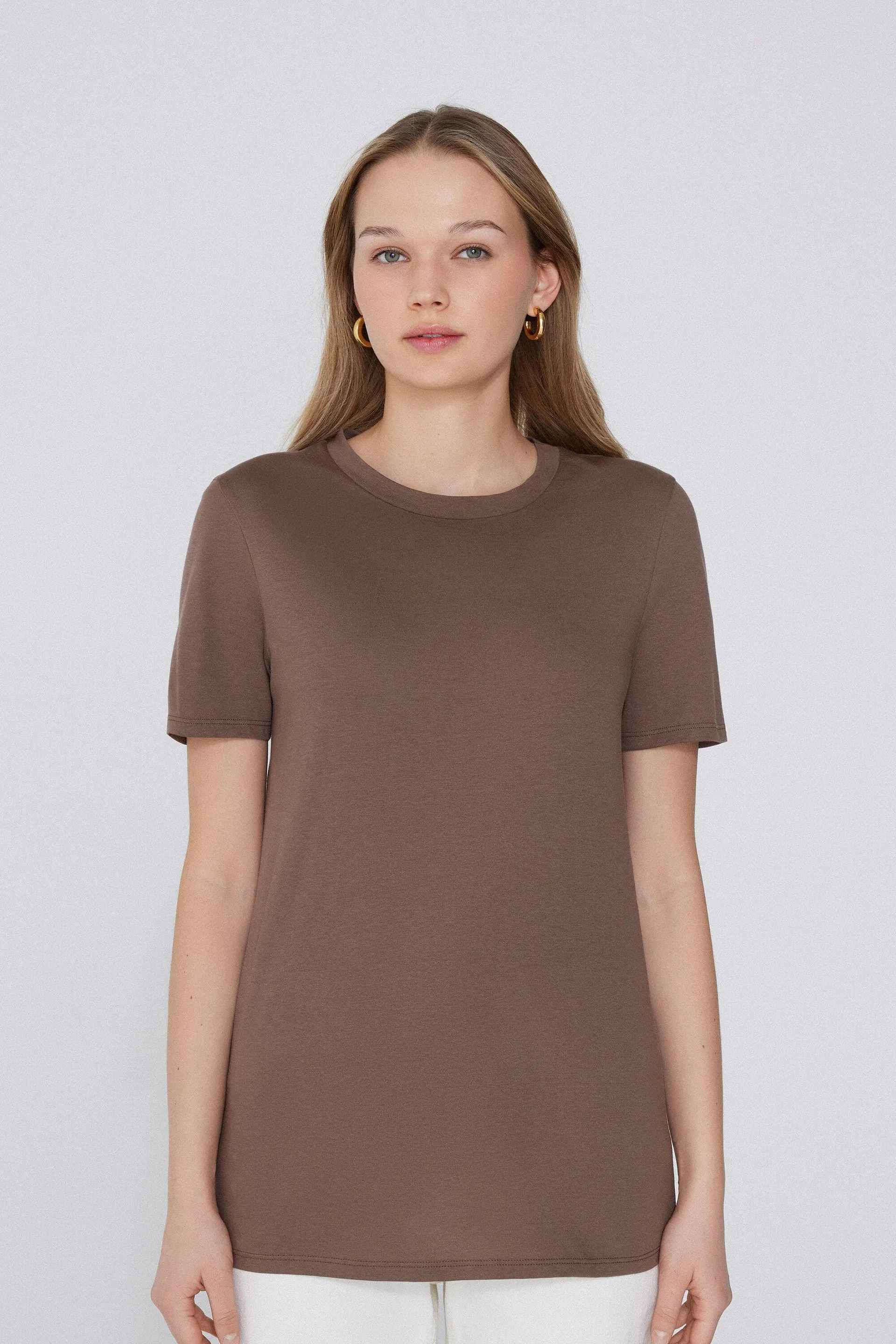 T-shirt Basic Girocollo in Cotone