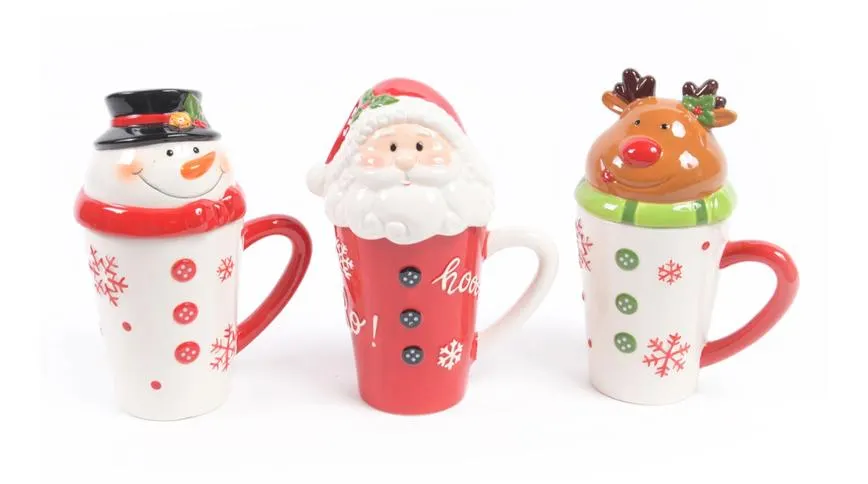 Noel tazza natalizia in ceramica con coperchio