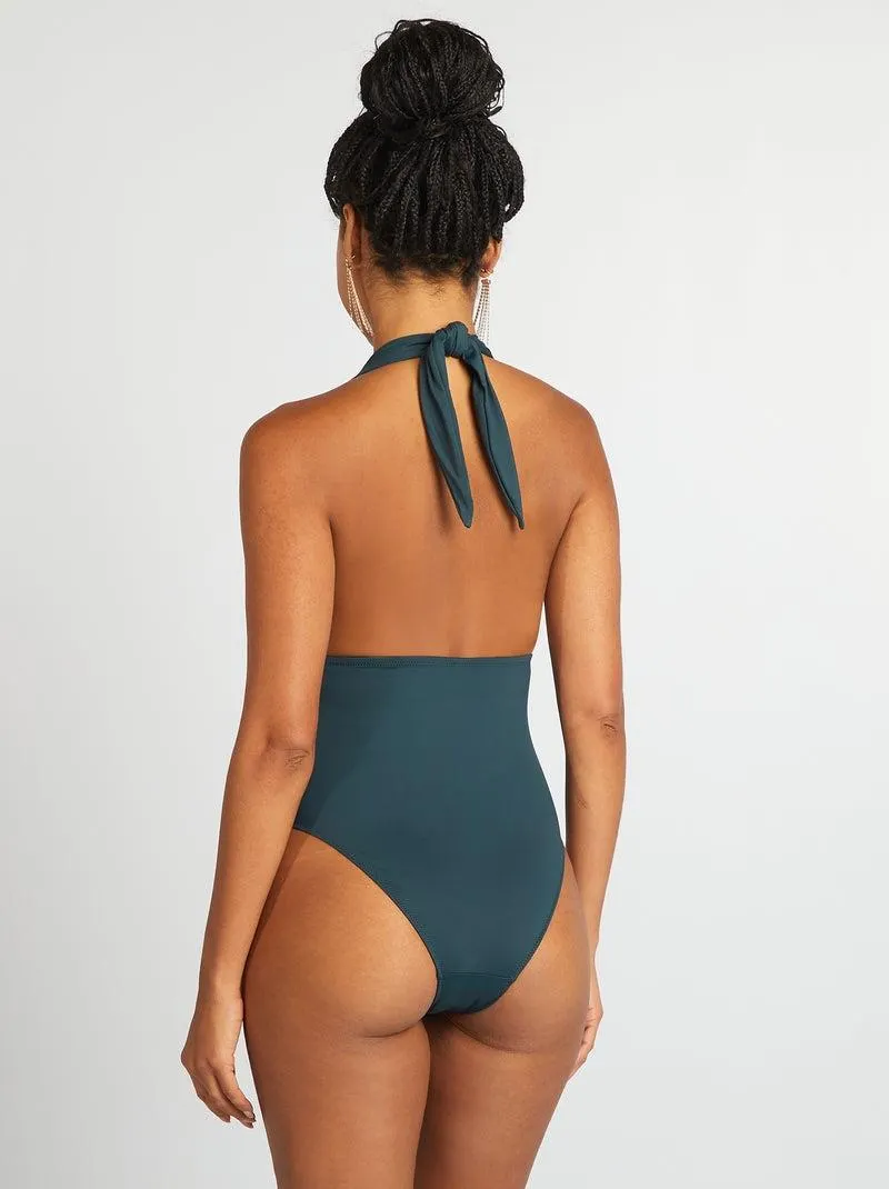 Costume intero scollato - VERDE