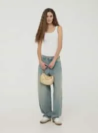 Canotta con scollo ampio tinta unita Bianco ottico