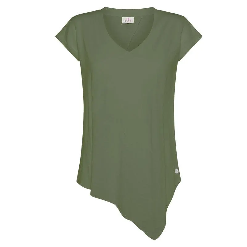 T-Shirt donna asimmetrica old dye