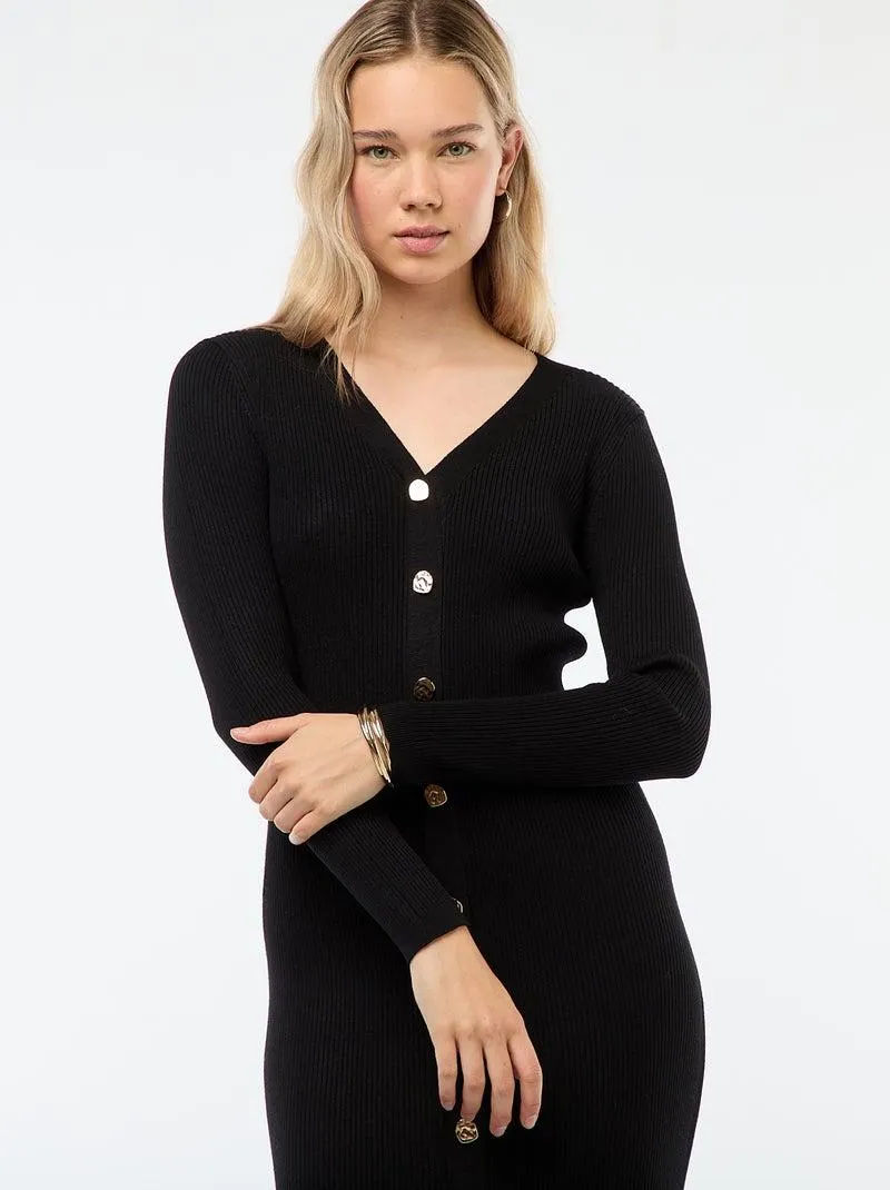 Abito lungo effetto gilet - Nero