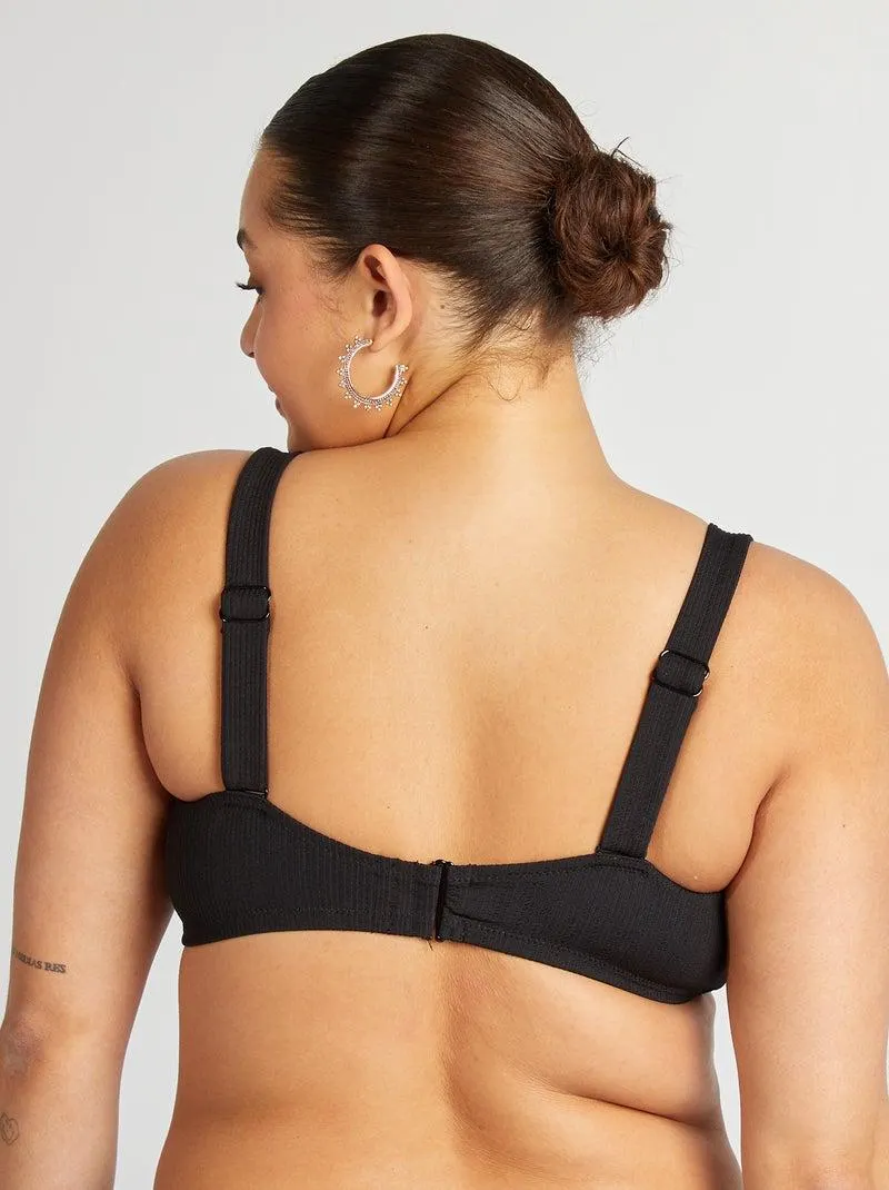 Reggiseno bikini bicolore - nero