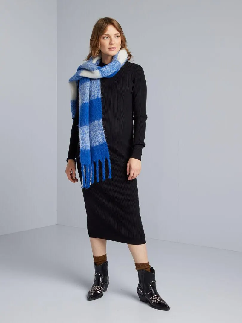 Vestito midi premaman a collo alto - NERO