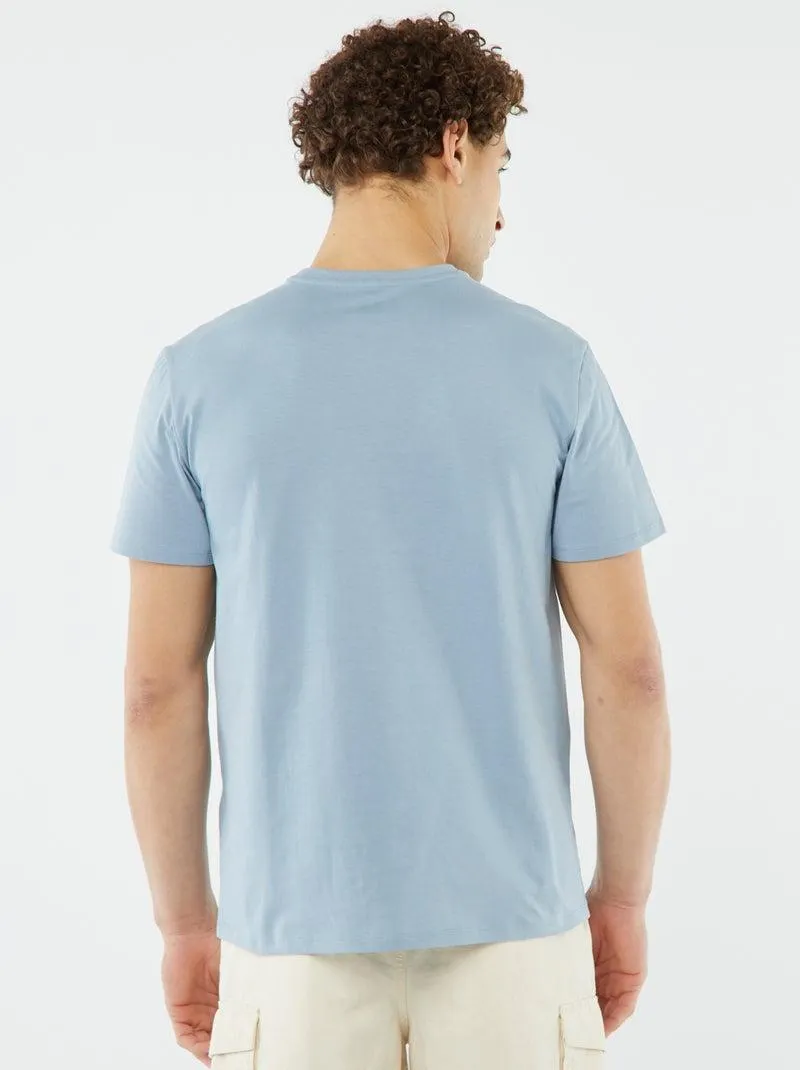 T-shirt stampata a maniche corte - BLU