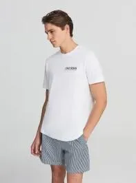 T-shirt stampa mare retro Bianco ottico