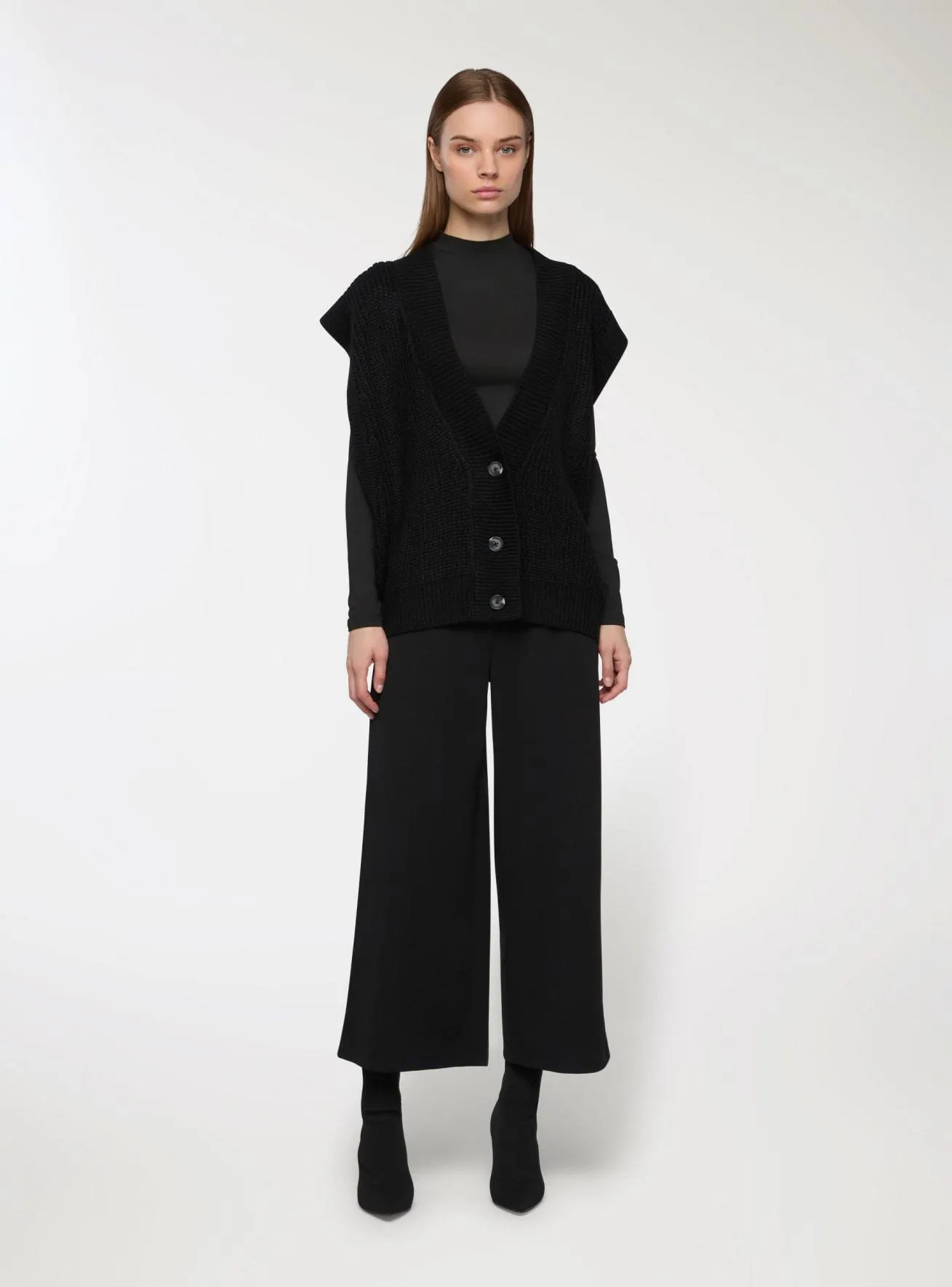 Pantaloni culotte tinta unita Nero