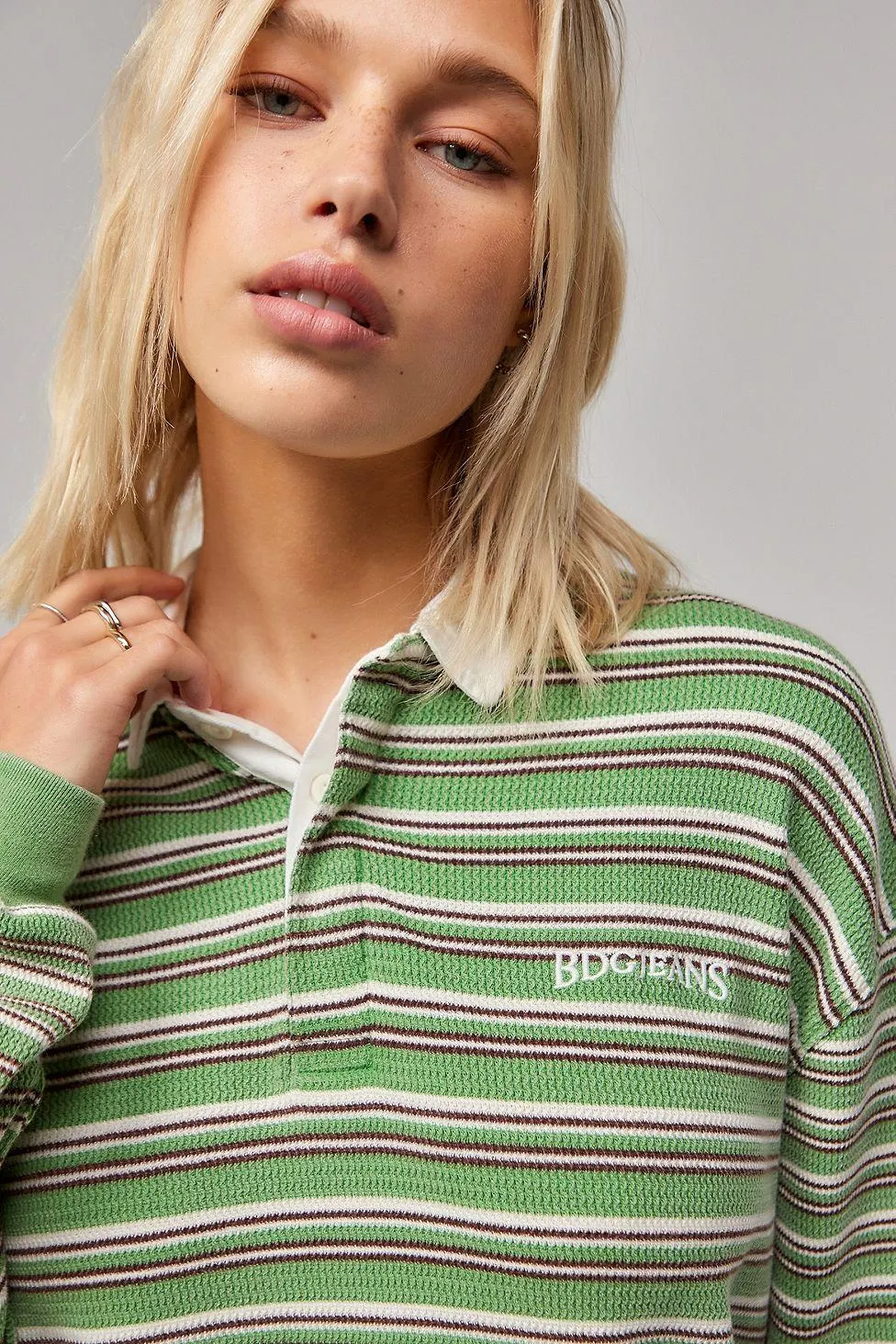 Top Rugby in Maglia Waffle Menta BDG