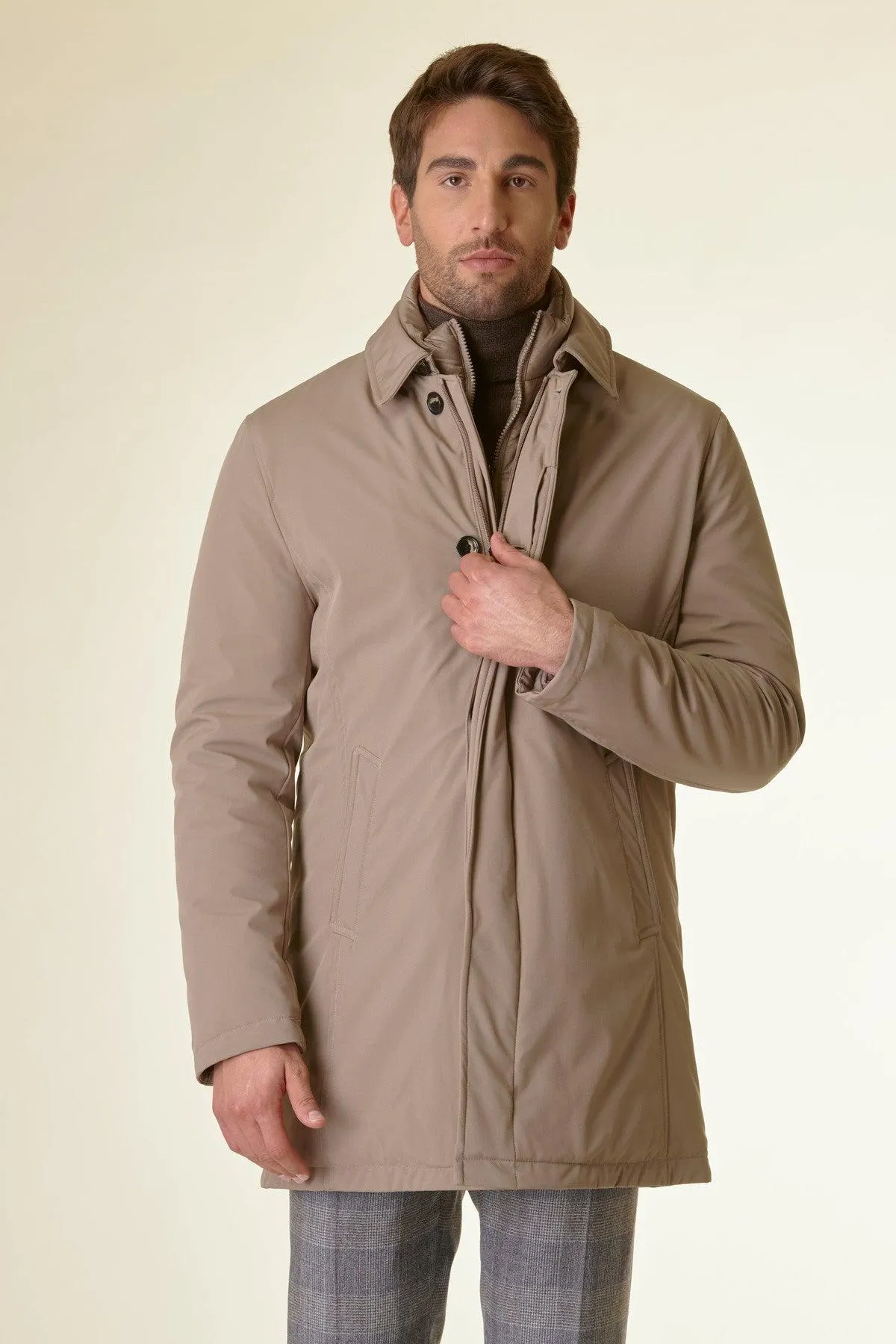 Cappotto sabbia tecnico pettorina