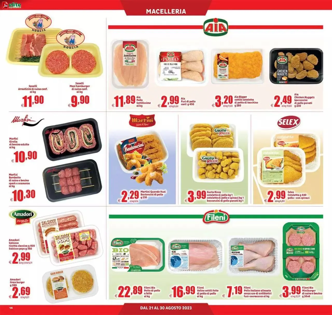Volantino Elite Supermercati da 21 agosto a 30 agosto di 2023 - Pagina del volantino 14