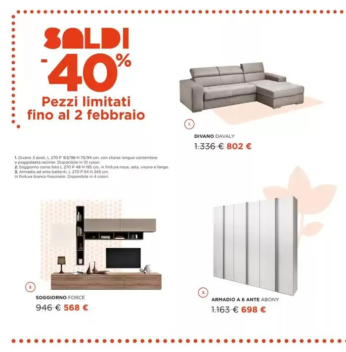 Saldi fino al -40% su tutti i mobili da 6 gennaio a 19 gennaio di 2025 - Pagina del volantino 6